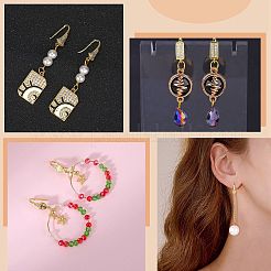 10 пара крючков для сережек из латуни с микропаве и прозрачным фианитом&nbsp;ZIRC-SZ0005-12