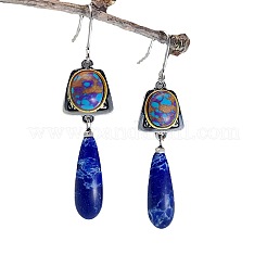 Серьги-подвески из сплава в форме трапеции с каплей FS-WGDD1B5-01