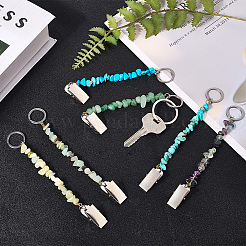 6 шт. брелок из натуральных и синтетических драгоценных камней&nbsp;KEYC-GF00003