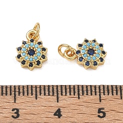 Breloques en laiton avec zircone cubique de micro pave&nbsp;CU-CBAF0F8-17B-G
