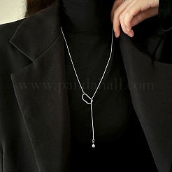 Lariat-Halsketten mit rundem Kugelverschluss aus Edelstahl 304 für Damen&nbsp;WGD4E8A-02