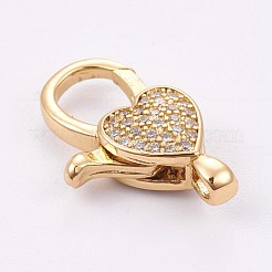 Латунные микро проложить кубического циркония когтя омара застежками ZIRC-E149-34G