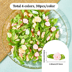 120 шт. 4-х цветные полиэстеровые розы-украшения&nbsp;DIY-SP0005-62B
