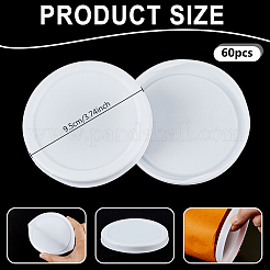 郵送用チューブのプラスチック製エンドキャップ  エンドプラグ  フラットラウンド  ホワイト  内径：9.5のCM  60pc&nbsp;FIND-WR0012-96B