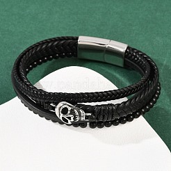 Многорядные браслеты из микрофибры BJEW-H631-04B-AS