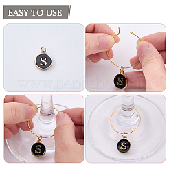 DIY ワイングラスチャーム作成キット  合金ペンダント入り  304ステンレススチールの丸カンと真鍮のワイングラスチャームリング  ミックスカラー  25x0.8mm&nbsp;DIY-BM0003-13