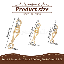 12 шт. 6 стиля 8 формы латунные крючки для ожерелья FIND-GA0004-27