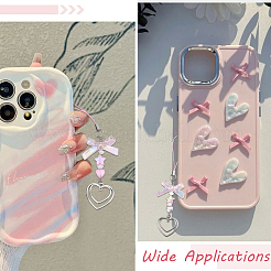 4 комплект ремешков для мобильных телефонов в форме сердца из сплава и акрила&nbsp;HJEW-SC0002-06