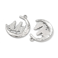 304ステンレスペンダント  月と木のチャーム  ステンレス鋼色  29x25x2mm  穴：2mm&nbsp;SA-B006-06P-C