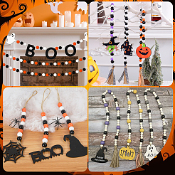 240 шт. 6 вида бусин из натурального дерева&nbsp;WOOD-SP0001-03C