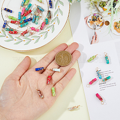 40шт 8 цвета окрашенные подвески из синтетической императорской яшмы PALLOY-AB00106