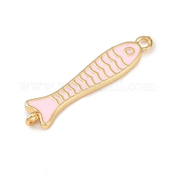 Ciondoli a forma di pesce in ottone smaltato&nbsp;KK-L255-15G-03