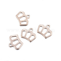304ステンレスペンダント  クラウンチャーム  ミックスカラー  8.5x10x1mm  穴：1mm&nbsp;STAS-H357-04