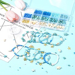 Наборы для изготовления браслетов из синтетической бирюзы и бисера своими руками&nbsp;DIY-FS0006-99