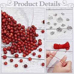 Наборы для изготовления браслетов из бусин из сплава и натурального дерева своими руками&nbsp;DIY-PH0023-48