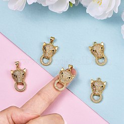 5шт латунные микро паве прозрачные и зеленые подвески из кубического циркония&nbsp;ZIRC-SZ0003-23