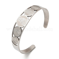 Браслеты-манжеты из нержавеющей стали Religion 201 для женщин&nbsp;LS-BJEW-F507-02P
