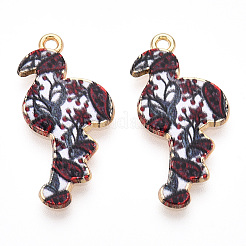 Подвески из сплава светлого золота с принтом ENAM-N056-210A