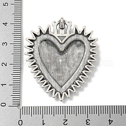 合金のチベット風チャーム  ハートテーマのチャーム  アンティークシルバー  39.5x34x3mm  穴：3mm&nbsp;TIBE-L013-08AS-05