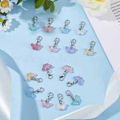80 Stück 8 Stile Schmetterling transparent sprühlackiert Glas Charms&nbsp;HJEW-DC00039