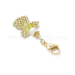 Подвеска в виде ангела из стеклянного жемчуга и стеклянных бусин&nbsp;HJEW-MZ00210-06