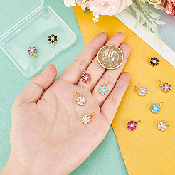 12 шт. подвески из латуни с микропаве из кубического циркония в 6 цветах&nbsp;FIND-FH0004-83