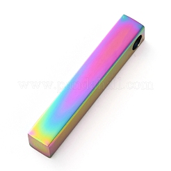 イオンプレーティング(IP) 304 ステンレスペンダント  バー/長方形  虹色  30x5x5mm  穴：3mm&nbsp;STAS-A048-02A-MT