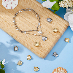 60 шт. 2-х цветные подвески из нержавеющей стали 304&nbsp;STAS-DC0016-34