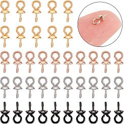 40 шт. 4 цвета ионного покрытия (IP) 304 нержавеющая сталь чаша жемчужные штифты скобы кулоны STAS-UN0032-70