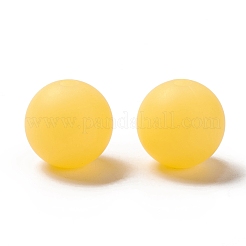 蓄光シリコーンビーズ  DIYの看護ネックレスとブレスレット作り  ラウンド  ゴールド  11.5mm  穴：2mm&nbsp;SIL-I002-01D