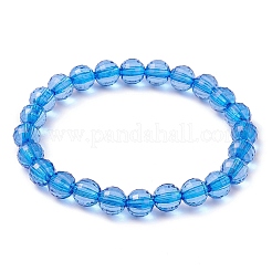 Braccialetti elasticizzati per donna con perline acriliche trasparenti rotonde sfaccettate da 8 pz 8 colori da 7.5 mm&nbsp;BJEW-JB10248-01