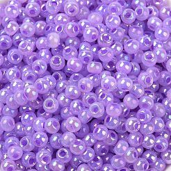 6/0 perline di semi di vetro rotonde placcate arcobaleno di colori opachi&nbsp;SEED-T006-04D-04