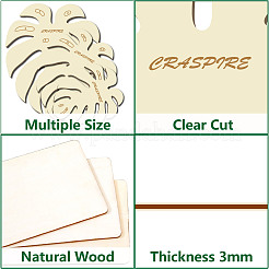 Деревянные обручи из листьев монстеры&nbsp;DIY-WH0639-002