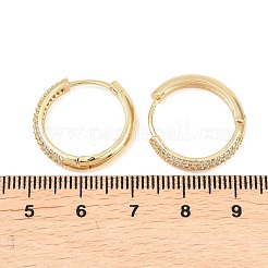 Серьги-кольца из латуни с прозрачным фианитом&nbsp;EJEW-A156-08A-G