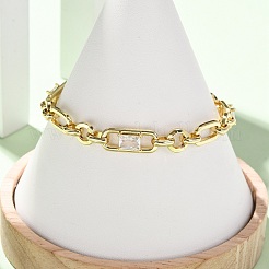 Armbänder aus Messing mit Ring- und Büroklammer-Motiv&nbsp;BJEW-D458-04G-02