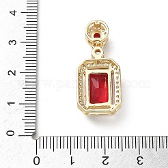 Pendentifs en laiton micro pavé de zircons cubiques rouges&nbsp;KK-A299-19G