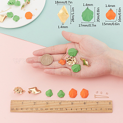 花びらをテーマにしたDIYイヤリング作りキット  アクリルパーツなど、  真鍮製アズキチェーン＆アイピン＆スタッドピアスパーツ＆イヤーナット  304ステンレススチールスタッドピアス金具  ミックスカラー&nbsp;DIY-SC0001-60G