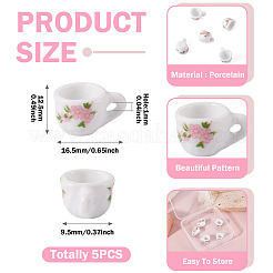 5 Stück Mini-Teetasse aus Porzellan&nbsp;AJEW-TA0003-15