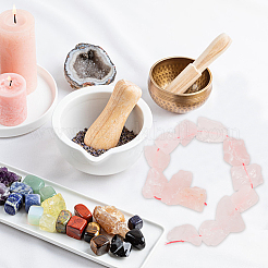 Грубые необработанные нити бусин из натурального розового кварца G-OC0003-74