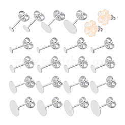 925 серебряная фурнитура для плоских серег-пусетов&nbsp;STER-PH0002-77