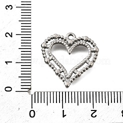 304ステンレスペンダント  ハートチャーム  変色防止  ステンレス鋼色  19.5x19.5x2.5mm  穴：1.5mm&nbsp;STAS-Q362-05A-P