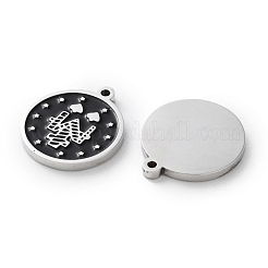 Подвески из нержавеющей стали 304 с черной эмалью&nbsp;STAS-M102-17P-05