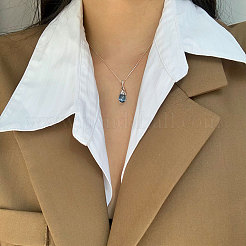 Женские ожерелья из латуни с подвесками из пластика и стального синего цвета FS-WG80BCE-01