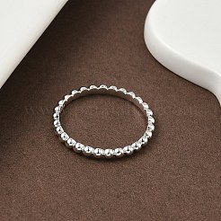 925 серебряное кольцо с серебряным обручем&nbsp;RJEW-P164-01C-P