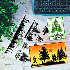 Прозрачные штампы из ПВХ с лунной тематикой DIY-WH0618-0281