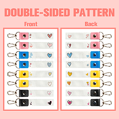 Брелок для ключей из искусственной кожи и хлопка с именным маркером AJEW-WH0514-031