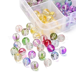 8 цветная прозрачная окрашенная распылением стеклянная бусина&nbsp;GLAA-YW0001-45