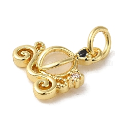 Латунные подвески из цветного стекла с микропаве и кубическим цирконием X-KK-R162-026C-G