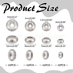 48 шт. 4 вида бусин из нержавеющей стали STAS-ME0002-44