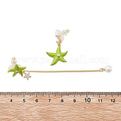 Латунь кубического циркония серьги стержня&nbsp;EJEW-D301-03G-04